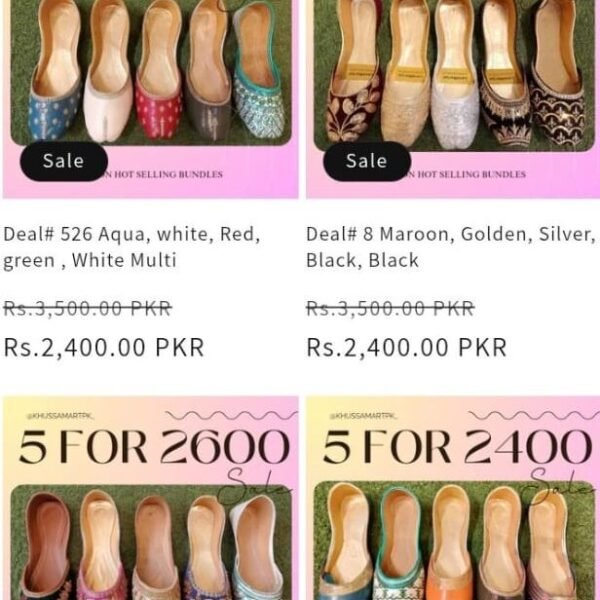 Ladies  Khussa [pack of 6 pairs]